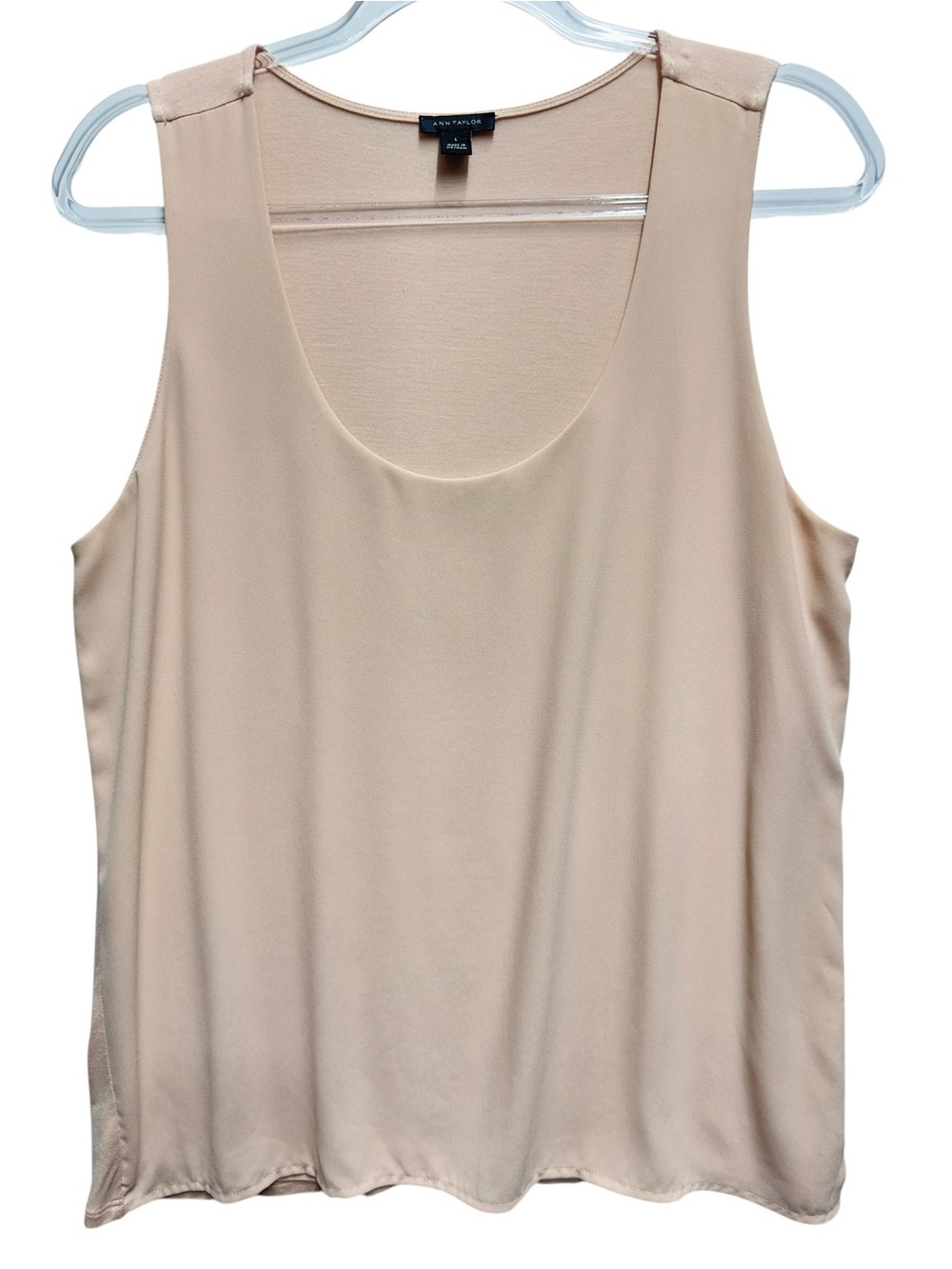 Tuxedo Silky Matte Satin Chiffon Knit Layered Tank Top Blouse